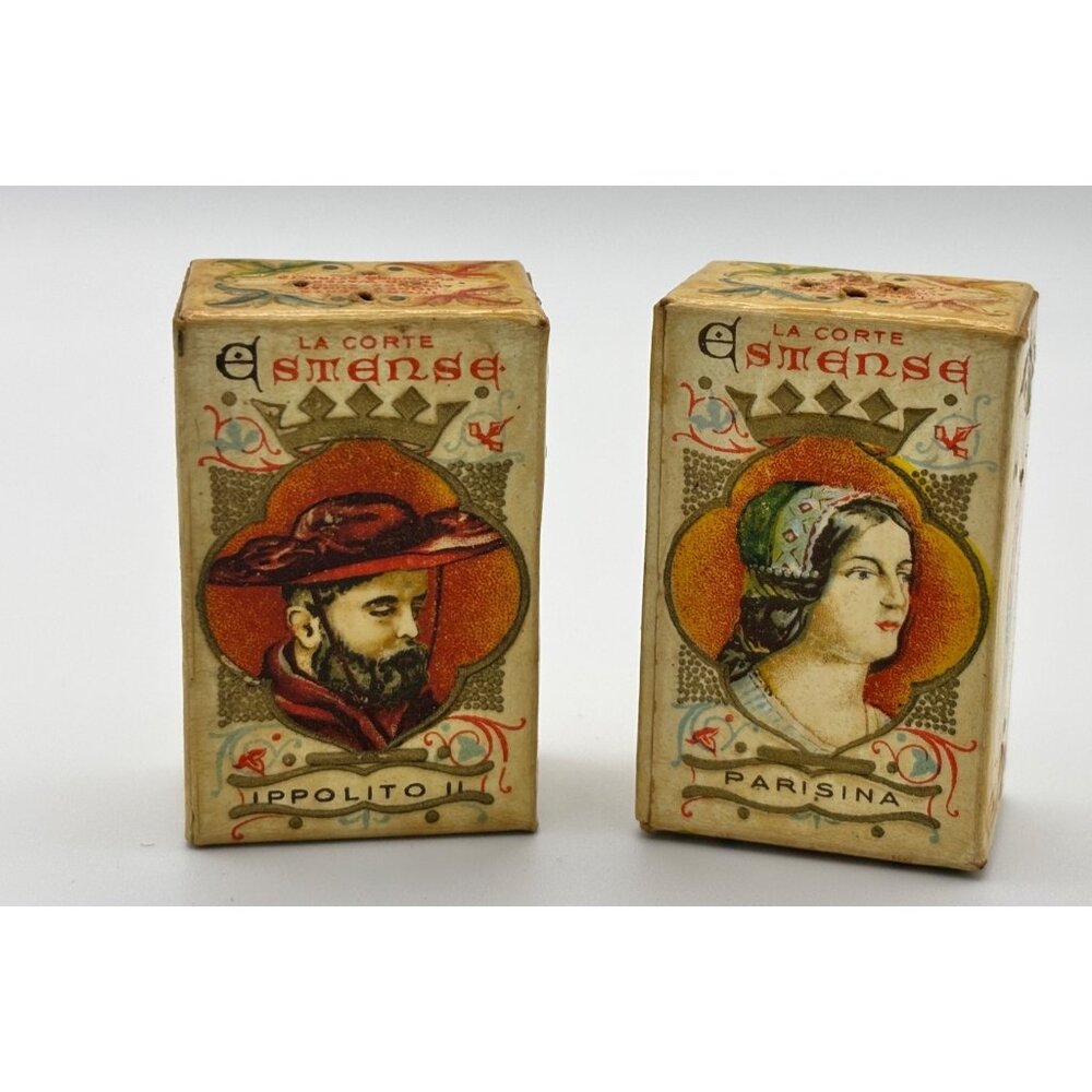 Vintage Italian Candy boxes turned into Salt and Pepper La Corte Esmense Unique - Picture 1 of 6